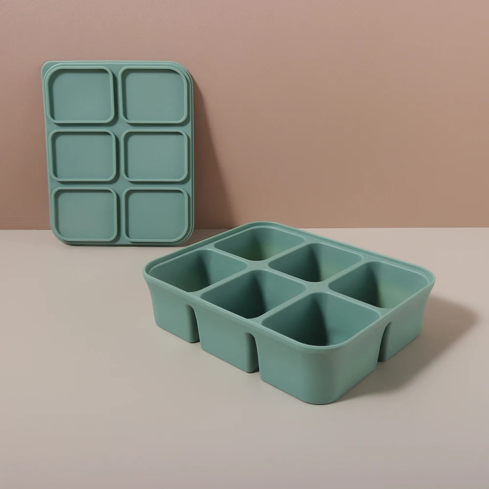 12 Grid Square Ice Cube Tray With Lid Freezer Mold