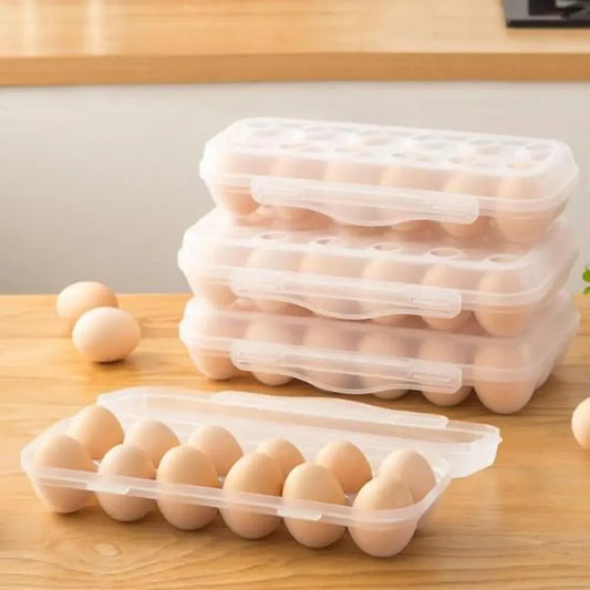 12/18 Grid Transparent Plastic Egg Tray Stackable Storage Box
