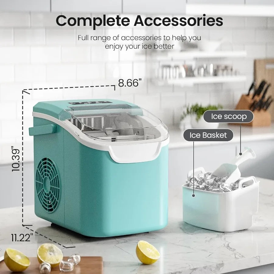 Portable Ice Maker Machine 8 Cubes Self-Cleaning Home Use