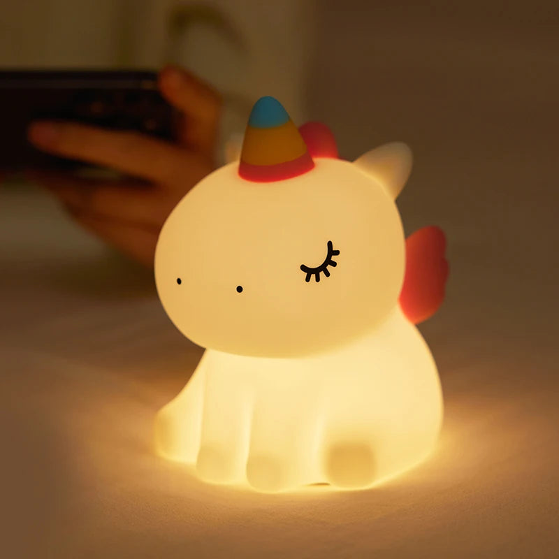 Big Face Rabbit Night Light Cute Silicone Touch Lamp