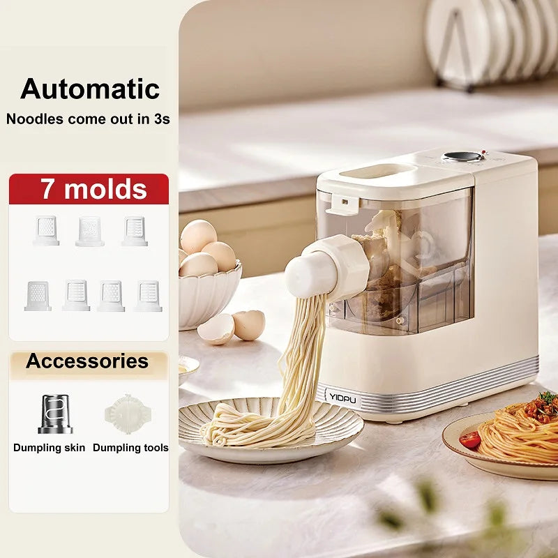 150W Multifunctional Noodle Maker Automatic Electric Noodle Pressing Machine Dumpling Wrapping Machine Kitchen Tools 7 Molds