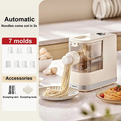 150W Multifunctional Noodle Maker Automatic Electric Noodle Pressing Machine Dumpling Wrapping Machine Kitchen Tools 7 Molds