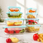 8PCS Glass Food Storage Containers Leakproof Airtight Stackable Kitchen Set