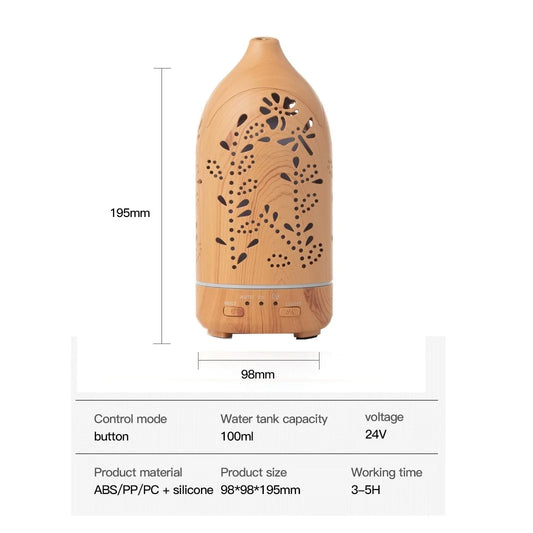 Ultrasonic Essential Oil Diffuser 100ML LED Cool Mist Aromatherapy