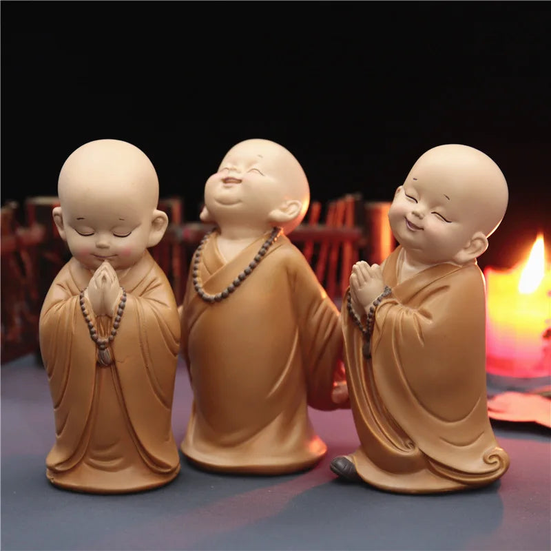 Mini Buddha Statue Tibetan Buddhist Monk Zen Garden Ornament