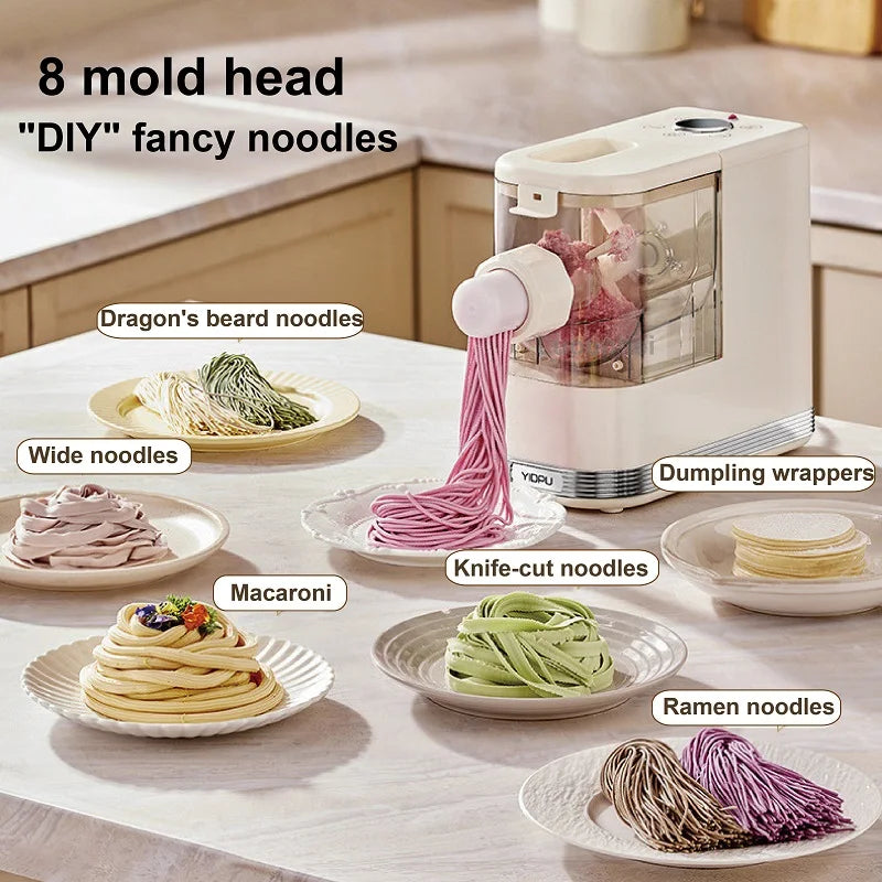 150W Multifunctional Noodle Maker Automatic Electric Noodle Pressing Machine Dumpling Wrapping Machine Kitchen Tools 7 Molds