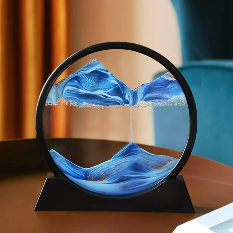 3D Hourglass Quicksand Sand Art Flowing Deep Sea Decor