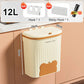 8.5/12L Wall Mounted Kitchen Wastebasket With Lid Trash Can