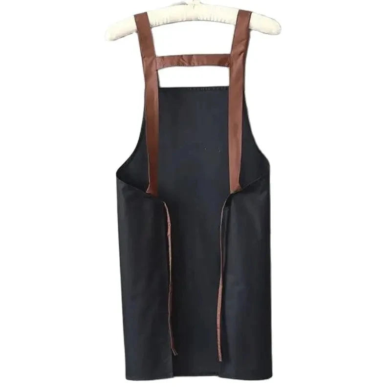 Hello Letter Printed Waterproof Kitchen Apron With Large Storage Pocket