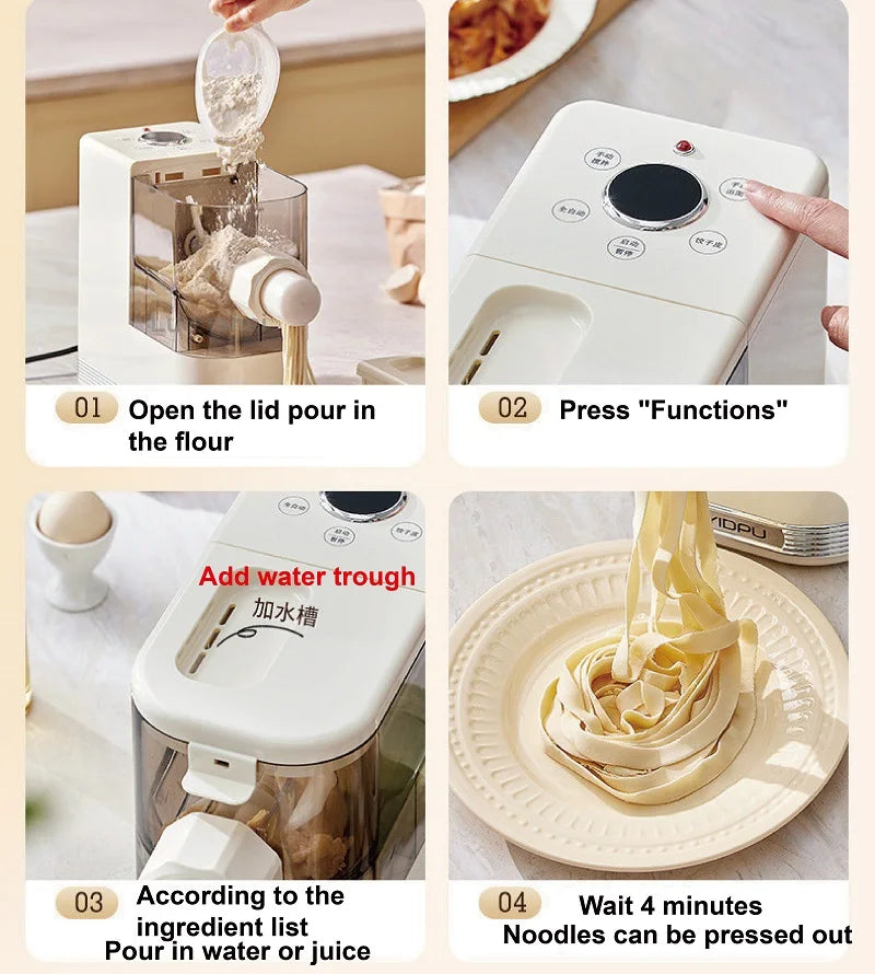 150W Multifunctional Noodle Maker Automatic Electric Noodle Pressing Machine Dumpling Wrapping Machine Kitchen Tools 7 Molds