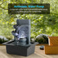 Mini Indoor Fengshui Water Fountain LED Geomantic Tabletop Decor