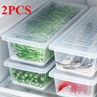 2PCS Airtight Stackable Food Storage Containers With Lids Organizer