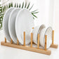 8/16 Grid Folding Bamboo Dish Rack Utensil Plate Holder