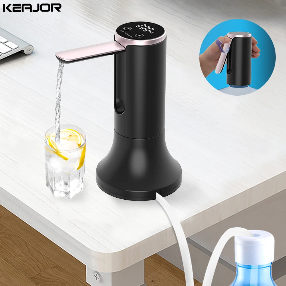 Electric Water Gallon Pump Foldable Rechargeable Desktop Drinking Dispenser