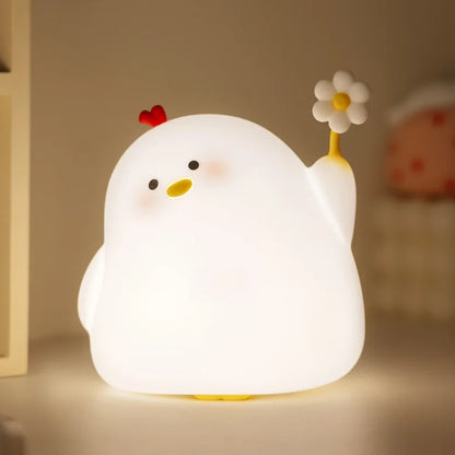 Cute Duck LED Night Light USB Rechargeable Silicone Lamp