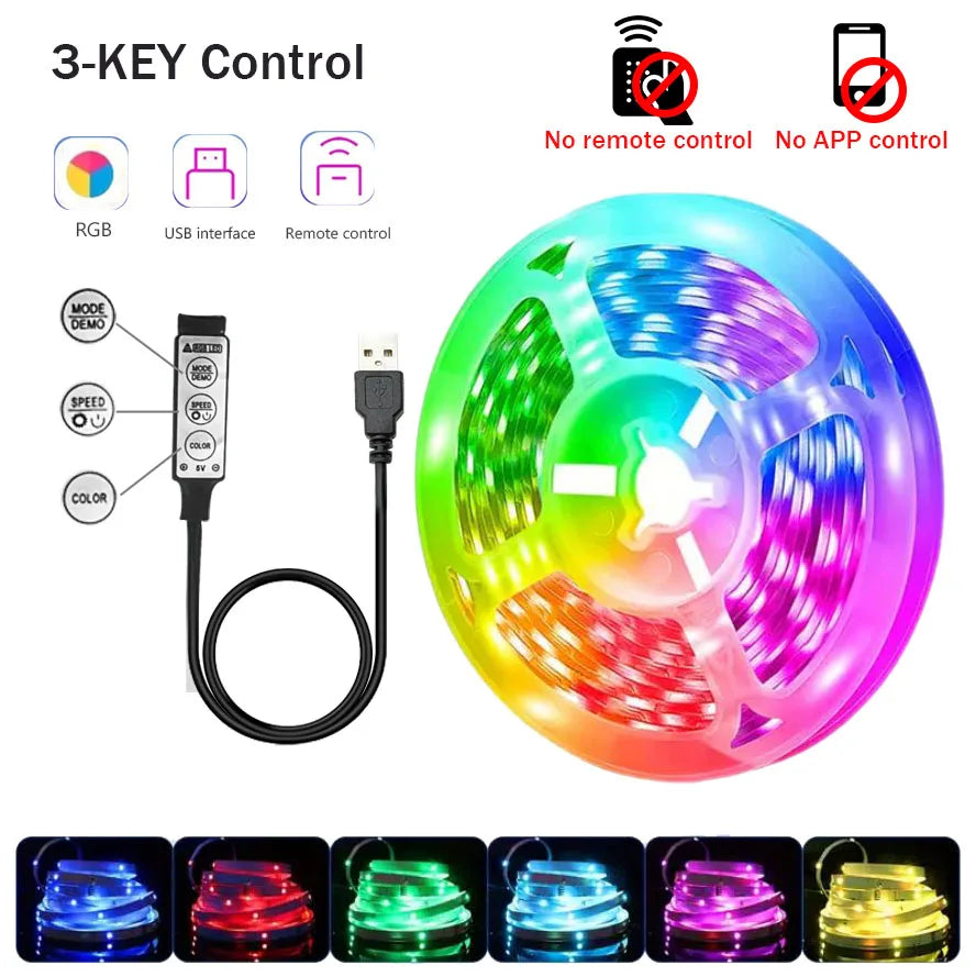 RGB LED Strip Lights APP Control Flexible Room Decoration Tape