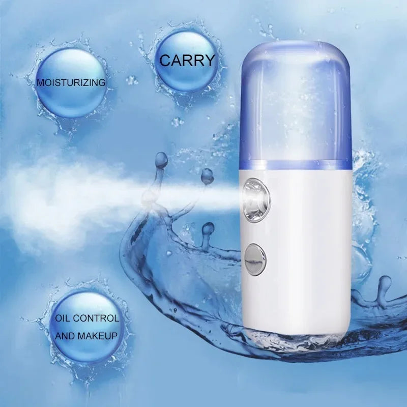 Nano Facial Hydrator Sprayer Mini Rechargeable Face Steamer Beauty Device