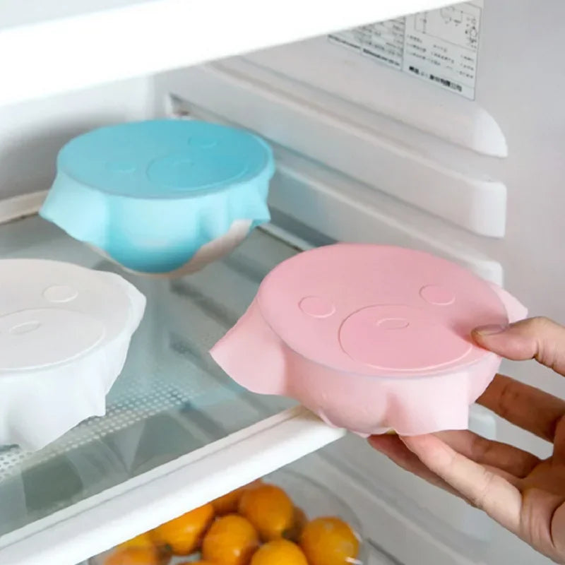 Reusable Silicone Stretch Lids Leak-Proof Covers 3”-12” Containers