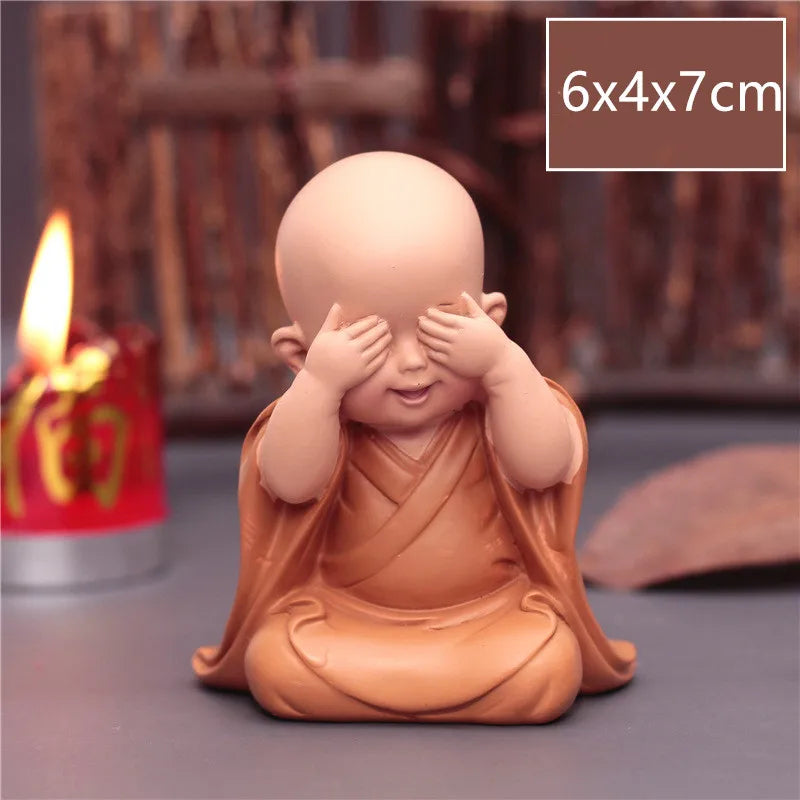 Mini Buddha Statue Tibetan Buddhist Monk Zen Garden Ornament