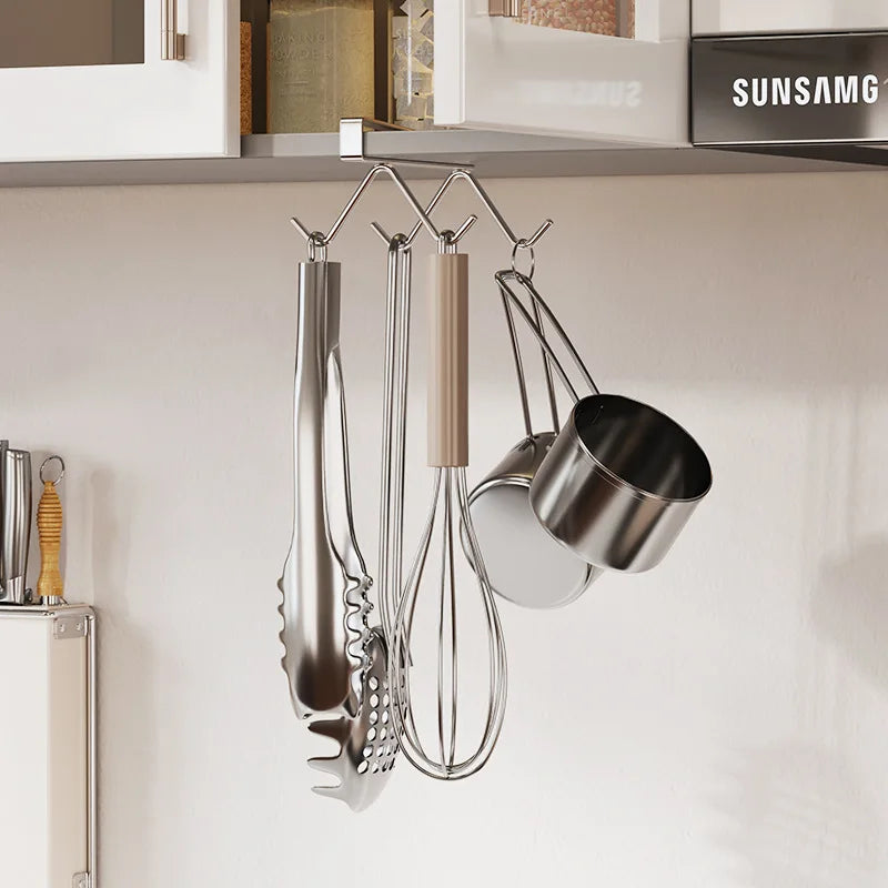 4/6 Hook Coffee Mug Holder Stainless Steel Kitchen Rack