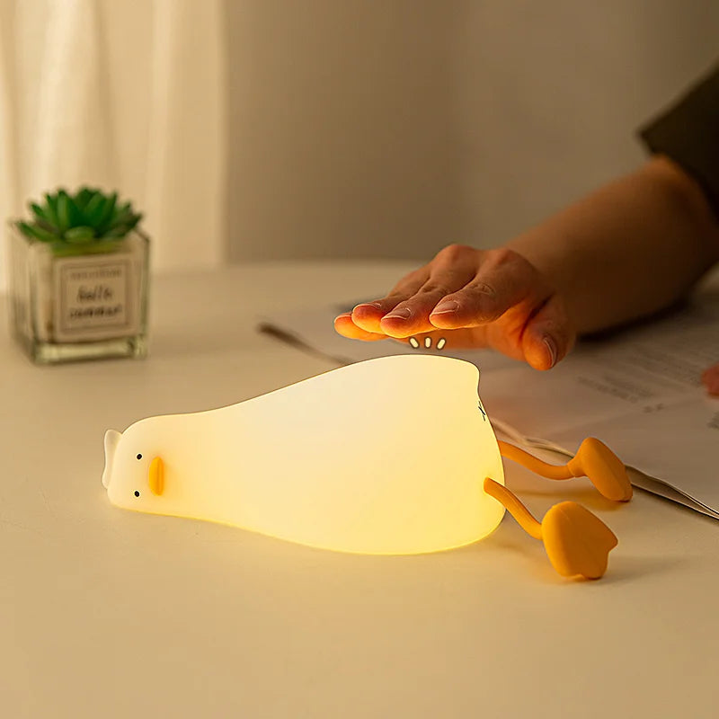 Big Face Rabbit Night Light Cute Silicone Touch Lamp