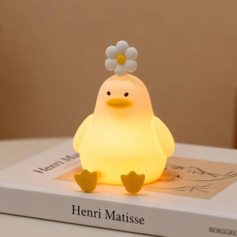 Cute Duck LED Night Light Squishy Silicone Touch Lamp