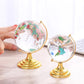 Rotating Crystal Glass Globe Ornament Elegant Home Office Desk Decor