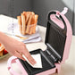 Portable Electric Sandwich Maker Home Multifunctional Machine Non-Stick Breakfast Maker Waffle Baking Pan Pot Pink Red Color