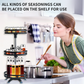 360° Rotation Spice Rack Organizer Carbon Steel Kitchen Storage Tray