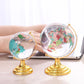 Rotating Crystal Glass Globe Ornament Elegant Home Office Desk Decor