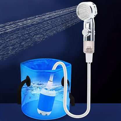 Portable USB Rechargeable Shower Head Garden Hose Nozzle Outdoor