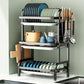 3-Tier Metal Dish Rack Black Kitchen Countertop Storage Organizer
