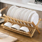 8/16 Grid Folding Bamboo Dish Rack Utensil Plate Holder