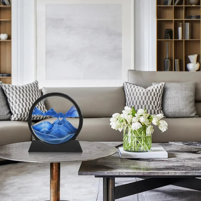 3D Hourglass Quicksand Sand Art Flowing Deep Sea Decor