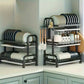 3-Tier Metal Dish Rack Black Kitchen Countertop Storage Organizer