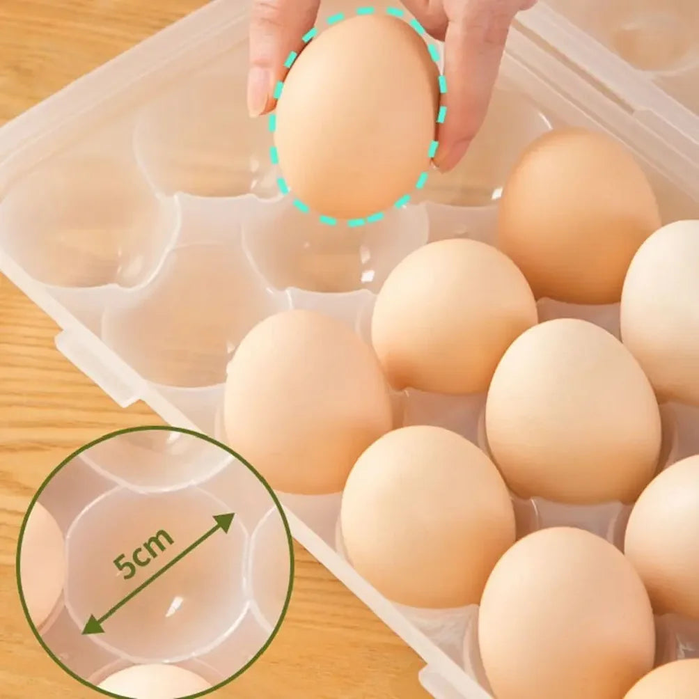 12/18 Grid Transparent Plastic Egg Tray Stackable Storage Box