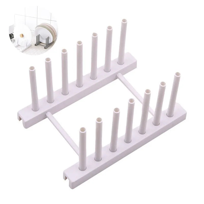 8/16 Grid Folding Bamboo Dish Rack Utensil Plate Holder