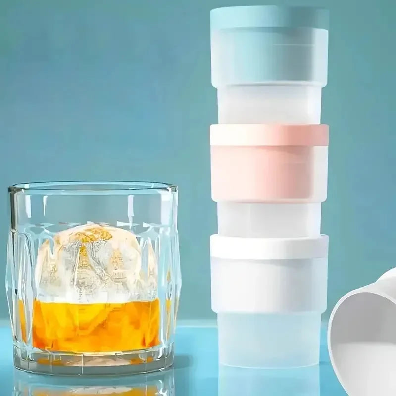 Silicone DIY Homemade Ice Hockey Box Round Creative Large Ice Cube Mold Bar Whiskey Cocktail Drink Summer Freezer Cooling Tool