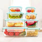 8PCS Glass Food Storage Containers Leakproof Airtight Stackable Kitchen Set