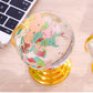 Rotating Crystal Glass Globe Ornament Elegant Home Office Desk Decor