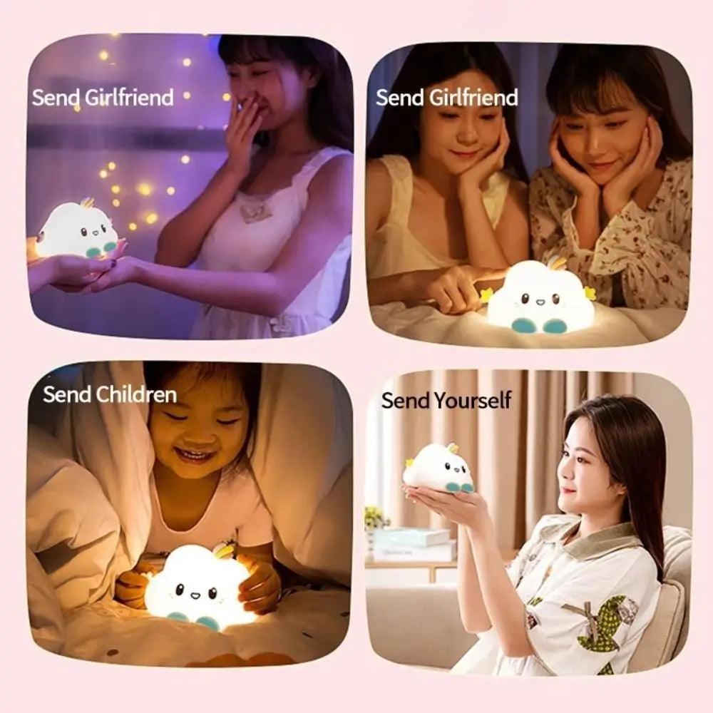 Cute Cloud Cartoon Night Light Portable Mini Bedside Table Lamp
