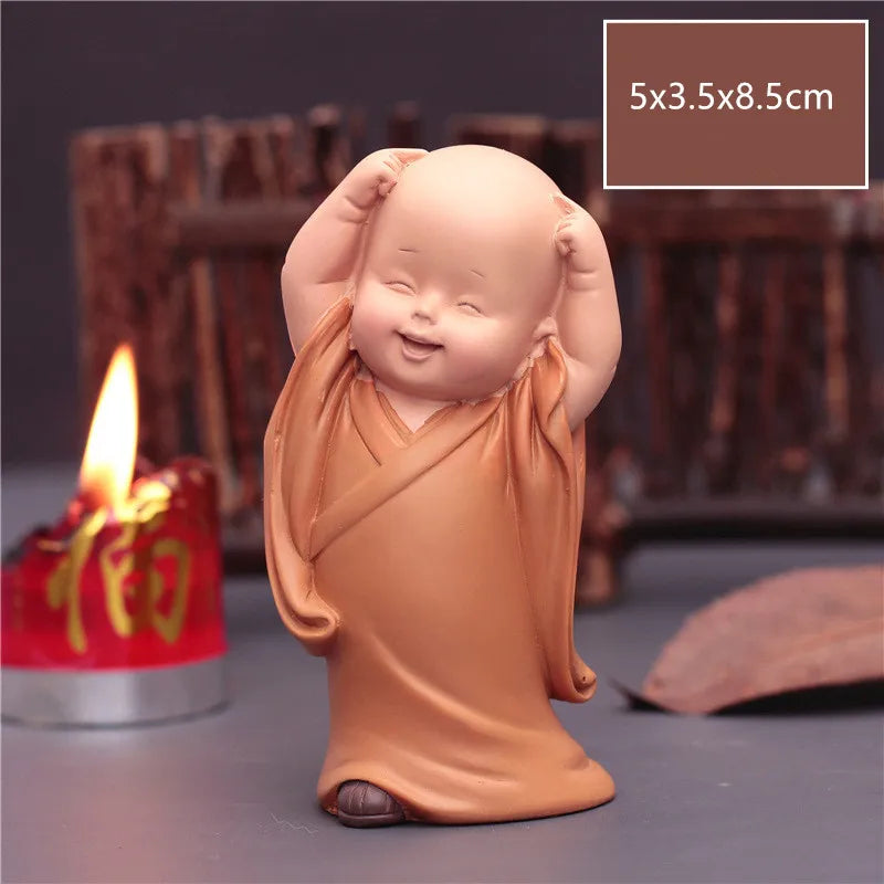 Mini Buddha Statue Tibetan Buddhist Monk Zen Garden Ornament