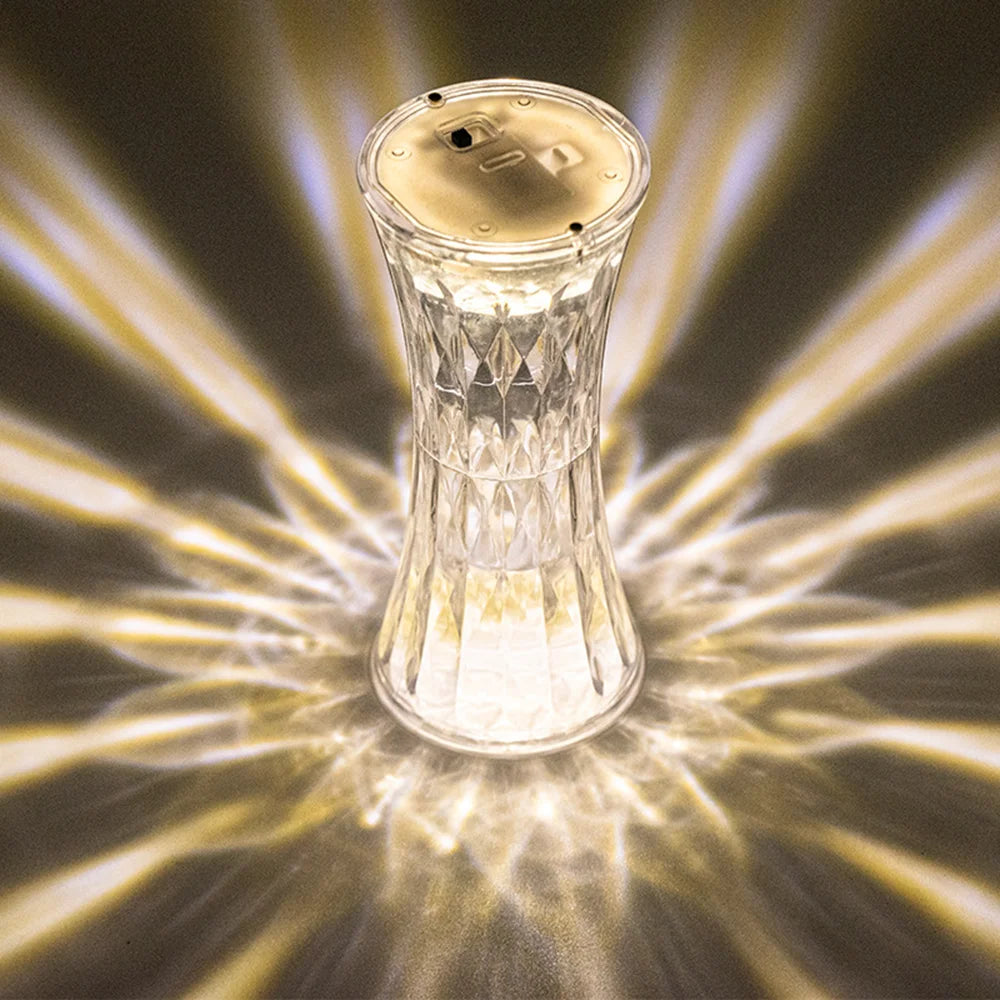 LED Crystal Table Lamp Flameless Battery Candle Atmosphere Night Light