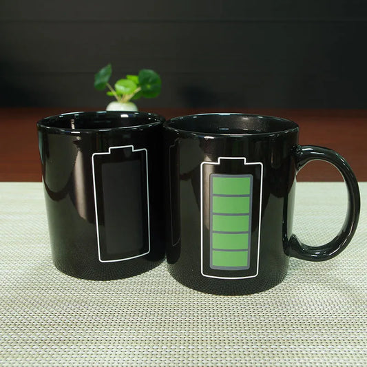 Battery Magic Color Changing Mug Ceramic Positive Energy Coffee Cup