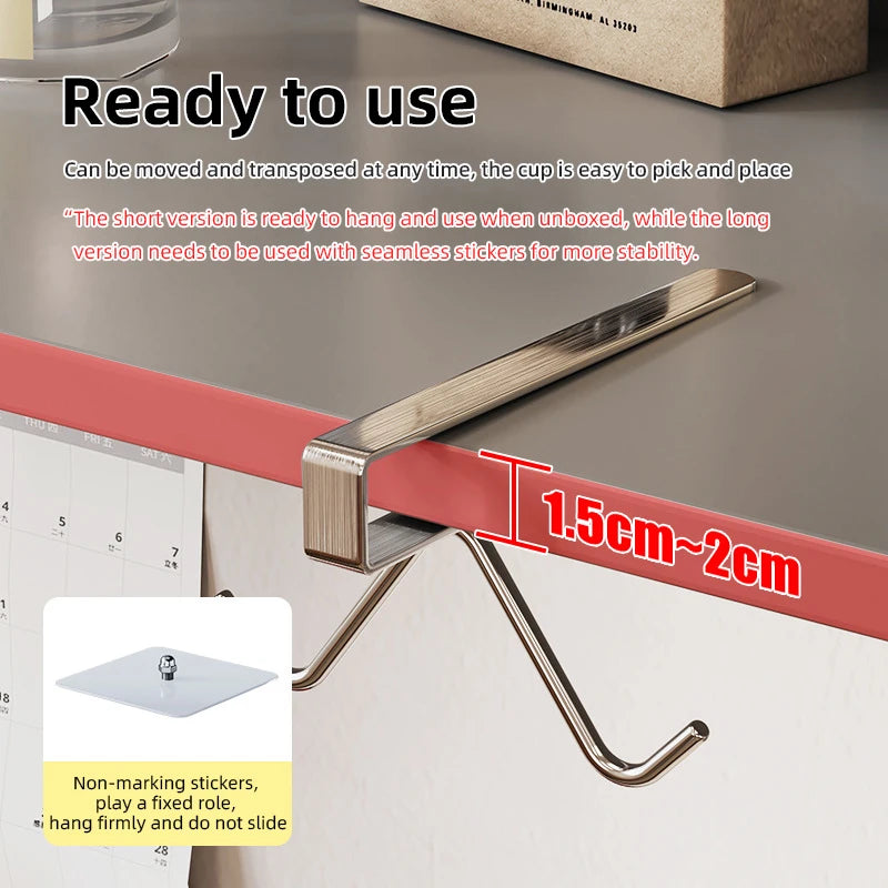 4/6 Hook Coffee Mug Holder Stainless Steel Kitchen Rack