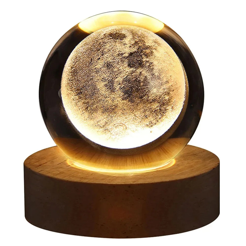 3D Crystal Ball Lamp Galaxy Planetary USB Night Light