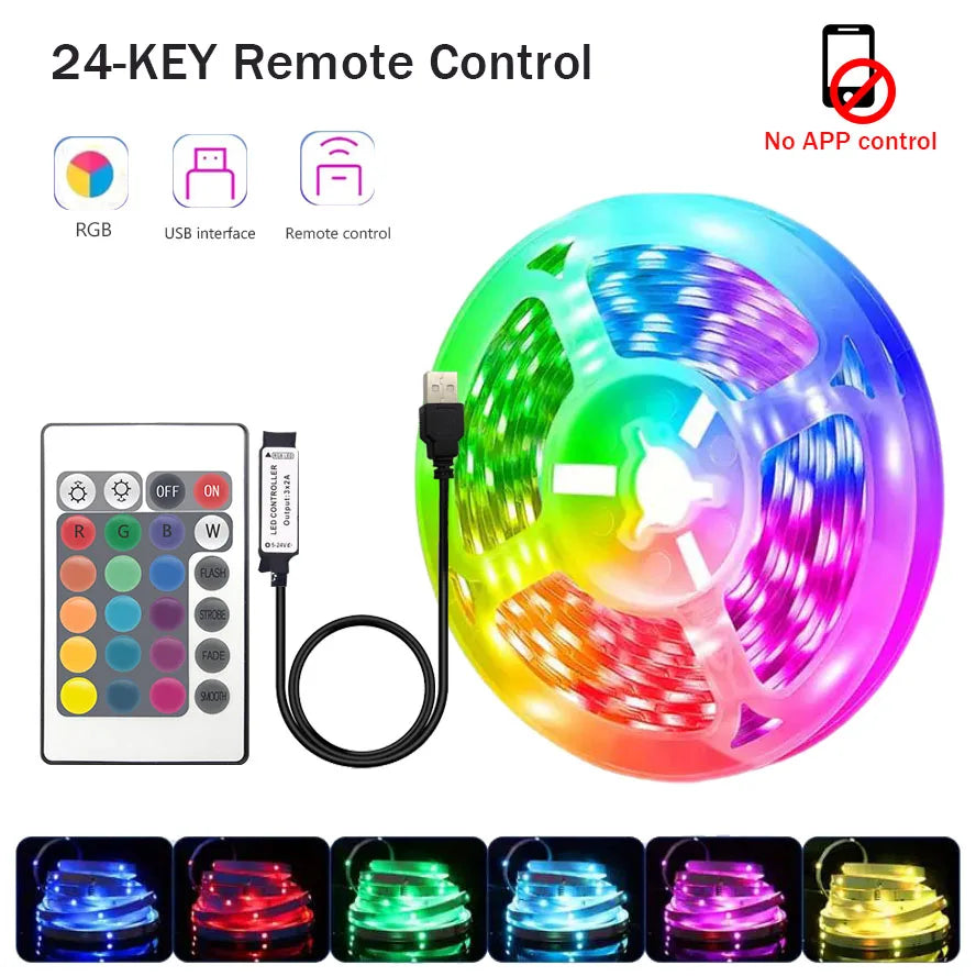 RGB LED Strip Lights APP Control Flexible Room Decoration Tape