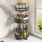 360° Rotation Spice Rack Organizer Carbon Steel Kitchen Storage Tray