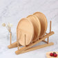 8/16 Grid Folding Bamboo Dish Rack Utensil Plate Holder