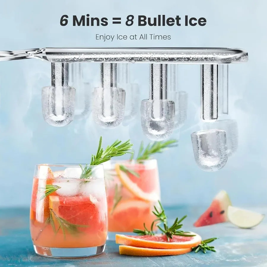 Portable Ice Maker Machine 8 Cubes Self-Cleaning Home Use